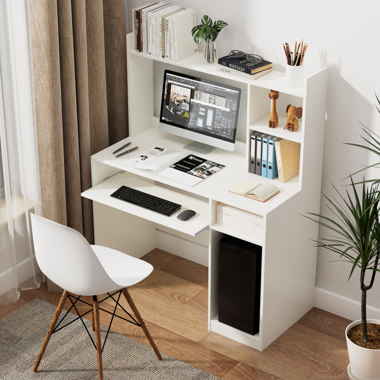 Antawan Desk Ebern Designs Size: 29 H x 47.25 W x 23.5 D, Color (Top/Frame): Brown/White