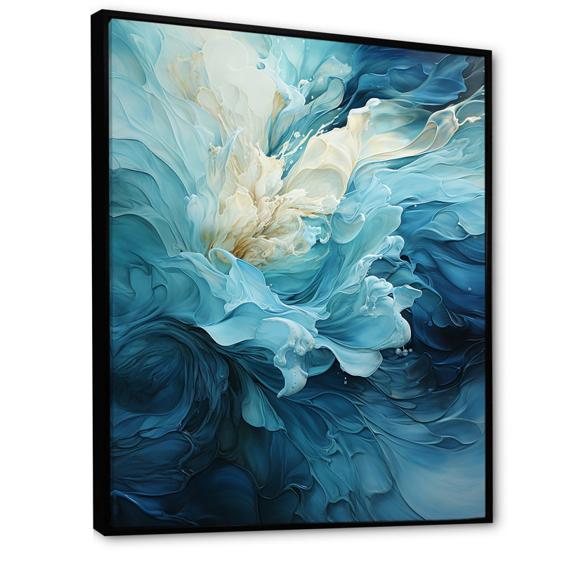 «Ciacci - Abstract Spirals», art mural, H 40 po x l 30 po, Toile avec cadre flottant, Noir