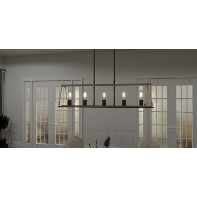 Sabali 6-Light Earth Black Island Light