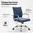 Mulkey Ribbed Faux Leather Mid-Back Office Chair, Mid Century Ergonomic Executive Desk Chair-1852818425