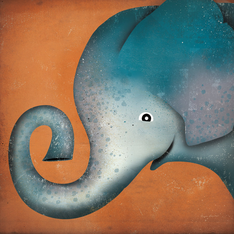 " Elephant Wow ", No, 36" H x 36" W x 1.25" D, Black Framed Canvas