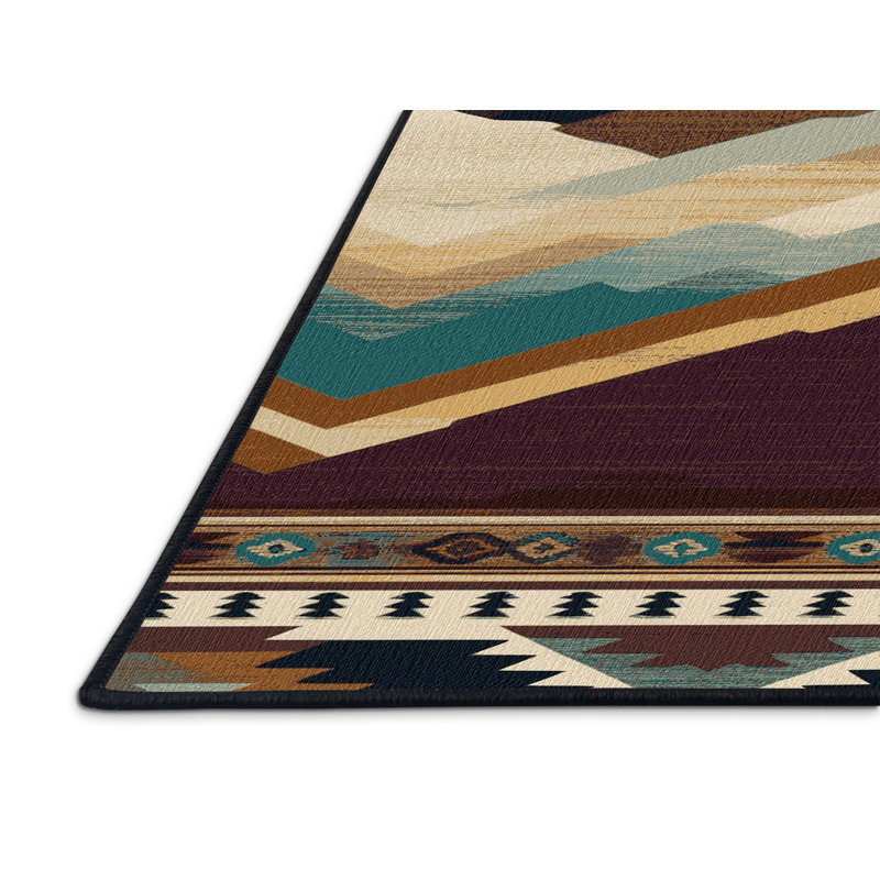  Tapis lavable Mountain Ridge Southwestern, Rectangulaire 8 pi x 10 pi