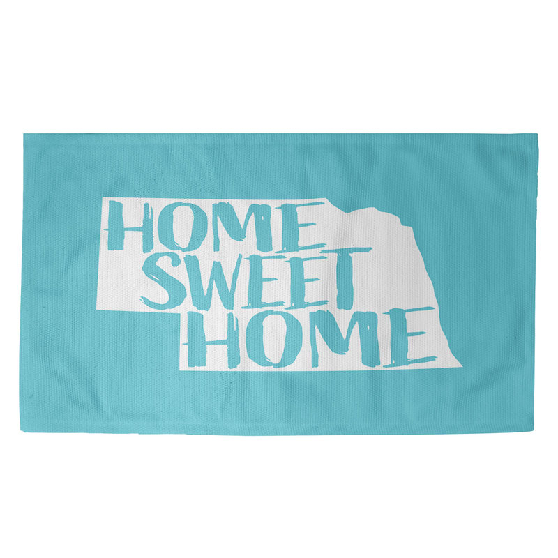 Tapis de maison bleu doux Nebraska, Rectangle 5 pi x 7 pi