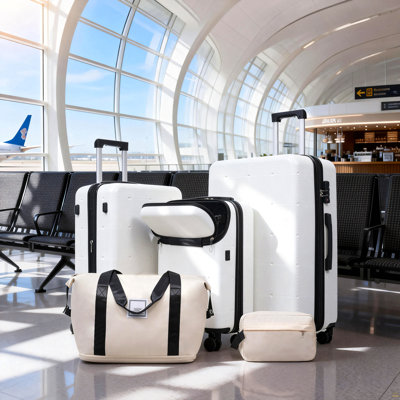 Ensemble de bagages 5 pièces avec sacs Hardside, bagage à main semi-ouvert 20 po avec port USB, bagage extensible 24 po 28 po avec roulettes doubles verrou TSA