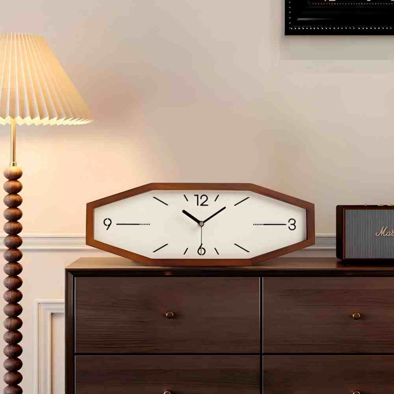 Horloge murale rectangulaire en bois 18 po