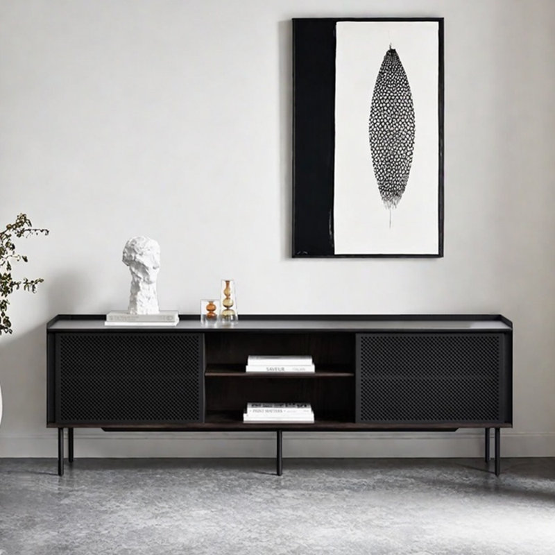 Meuble télé de style minimaliste noir