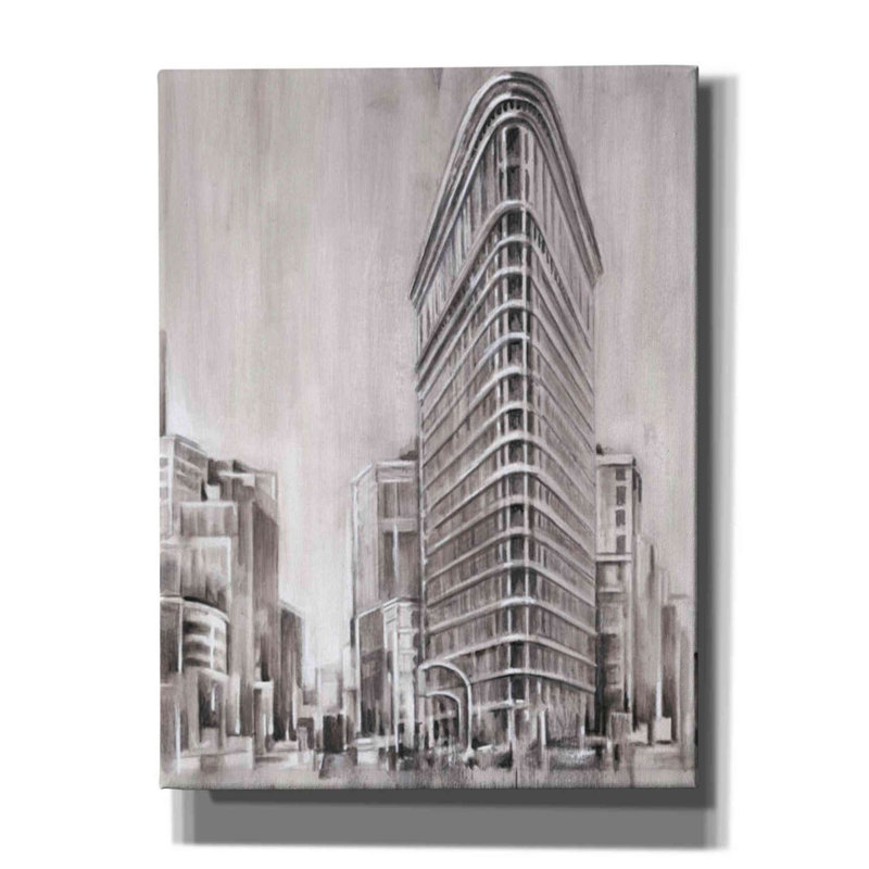 «Art Deco Cityscape II» par Ethan Harper, art mural sur toile, H 54 po x l 40 po x P 1,5 po