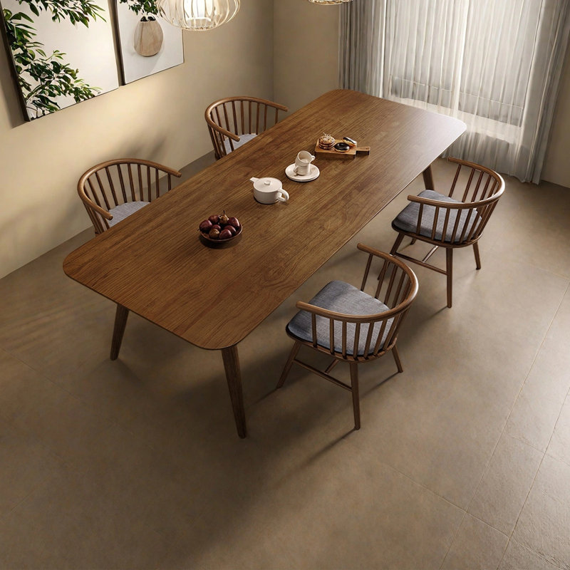 Nordic-style spacious dining table, 29.53"H x 62.99"L x 27.56"W