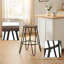 Tabouret de bar industriel en bois d'orme massif de 61 cm (24 po), tabouret rond à hauteur de comptoir avec pieds en épingle à cheveux en fer noir, pour la cuisine et le bar à domicile, brun cacao