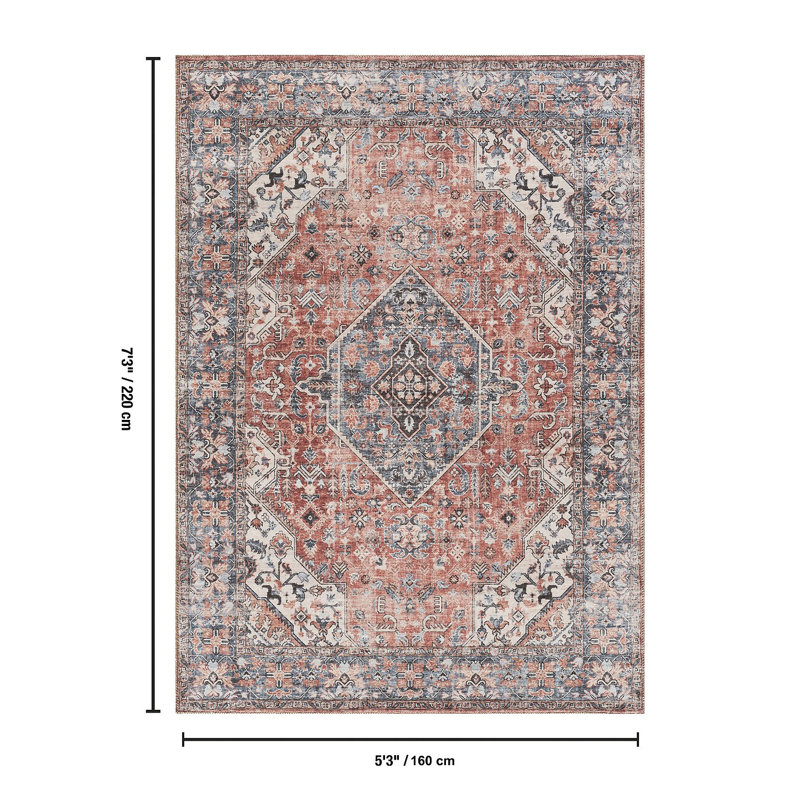 Majestic Rose Area Rug, Rectangle 5'3" x 7'3"