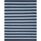 Racing Point Flatweave Striped Area Rug in Admiral Navy