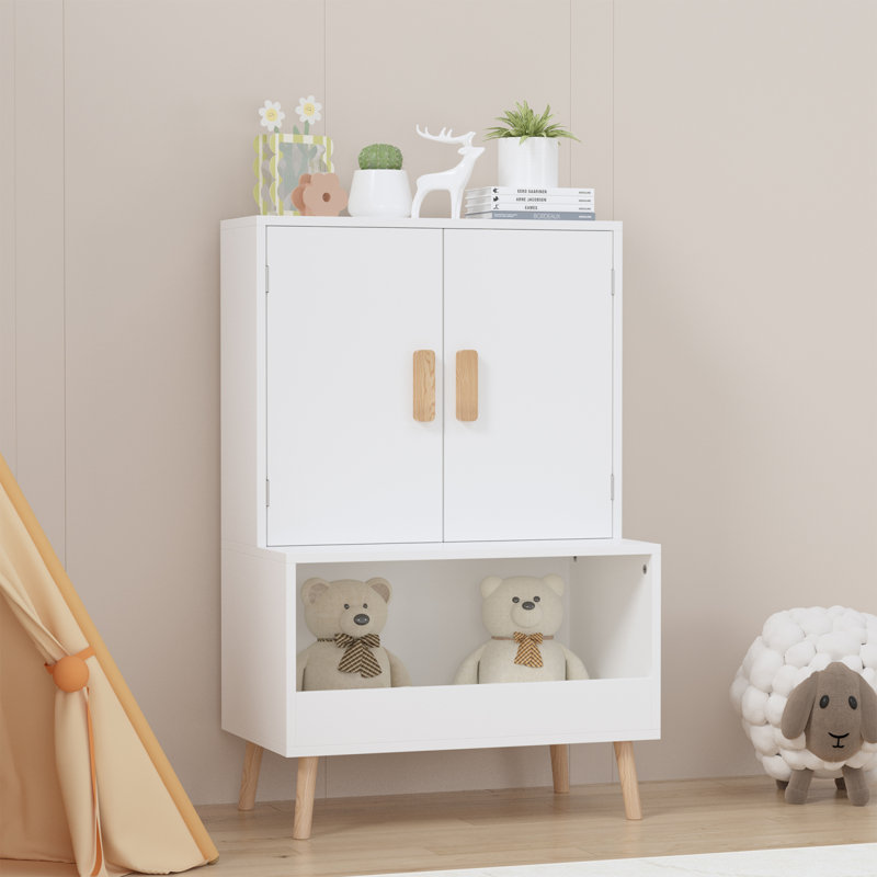 Armoire de rangement pour enfants avec portes et rangement en bois pour chambre d'enfant