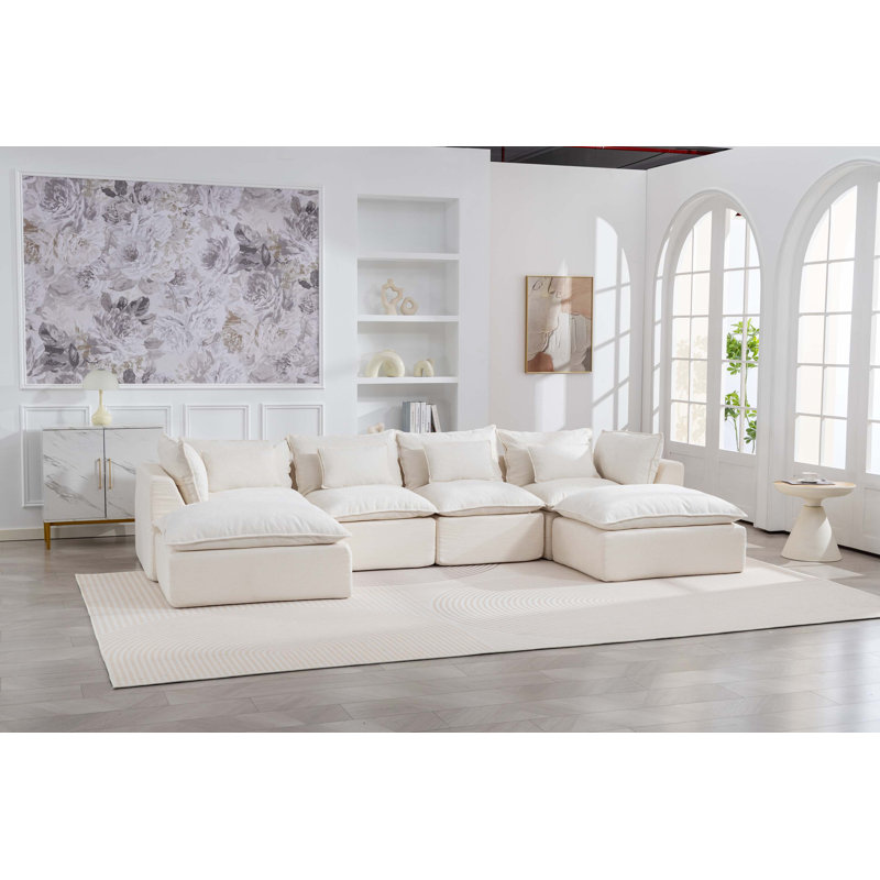 Canapé modulaire surdimensionné de 129,8 po de largeur avec canapé-lit modulaire True Relax