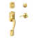 Camelot Handleset with Deadbolt and Accent Door Lever and Rosette