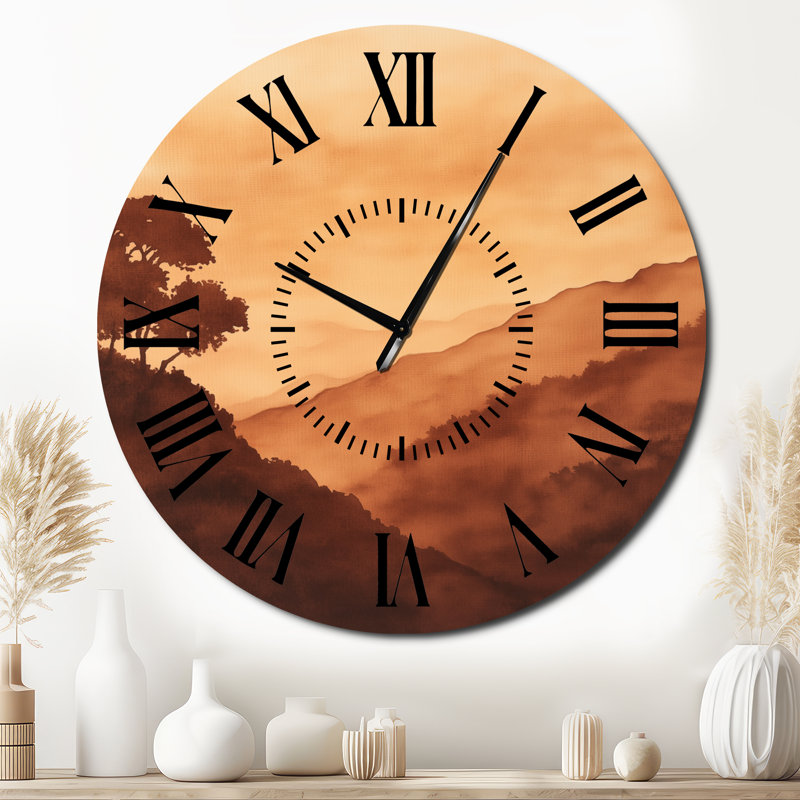 Horloge murale Boho Landscape II, Surdimensionné