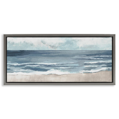 «Rippling Beach Shoreline», art mural encadré sur toile flottante, design par Hannah Dawson