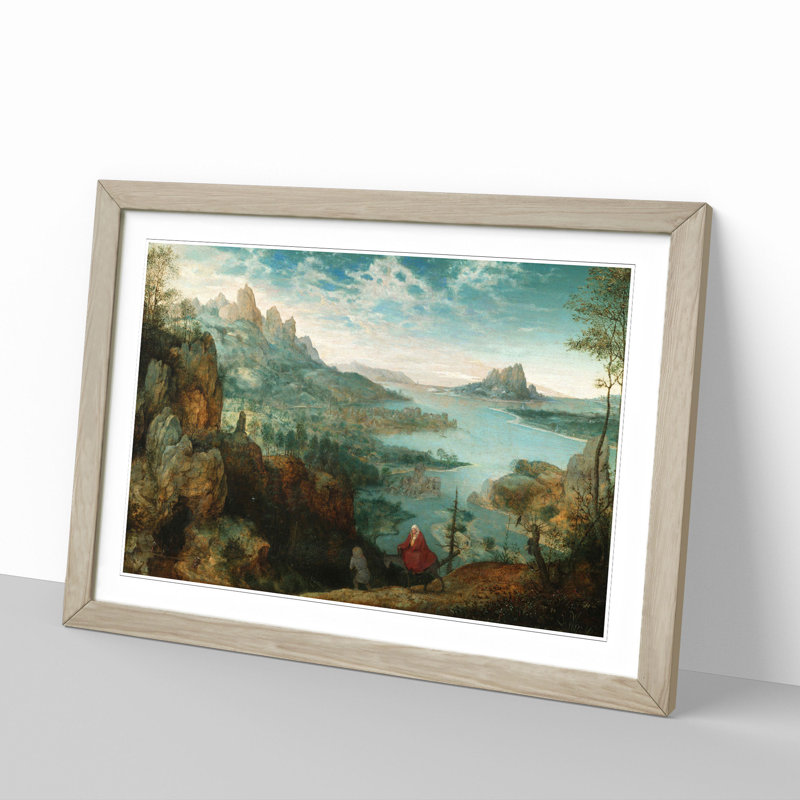 Flight to Egypt by Pieter Bruegel the Elder - Picture Frame Painting, Oak Framed, 48cm H x 65cm W x 2cm D