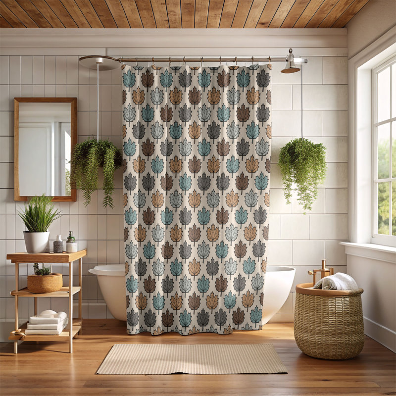 Rideau de douche Snug Foliage - Premium, H 74 po x l 71 po