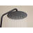Exposed Wall Mount Shower Set, Rainfall Showerhead And Handheld, Matte Black