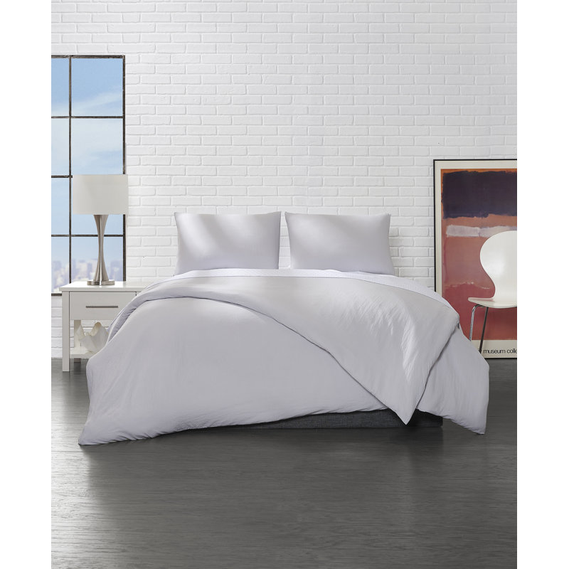 Ensemble de housse de couette en microfibre Home Collection Cozy Touch, Double, Argent