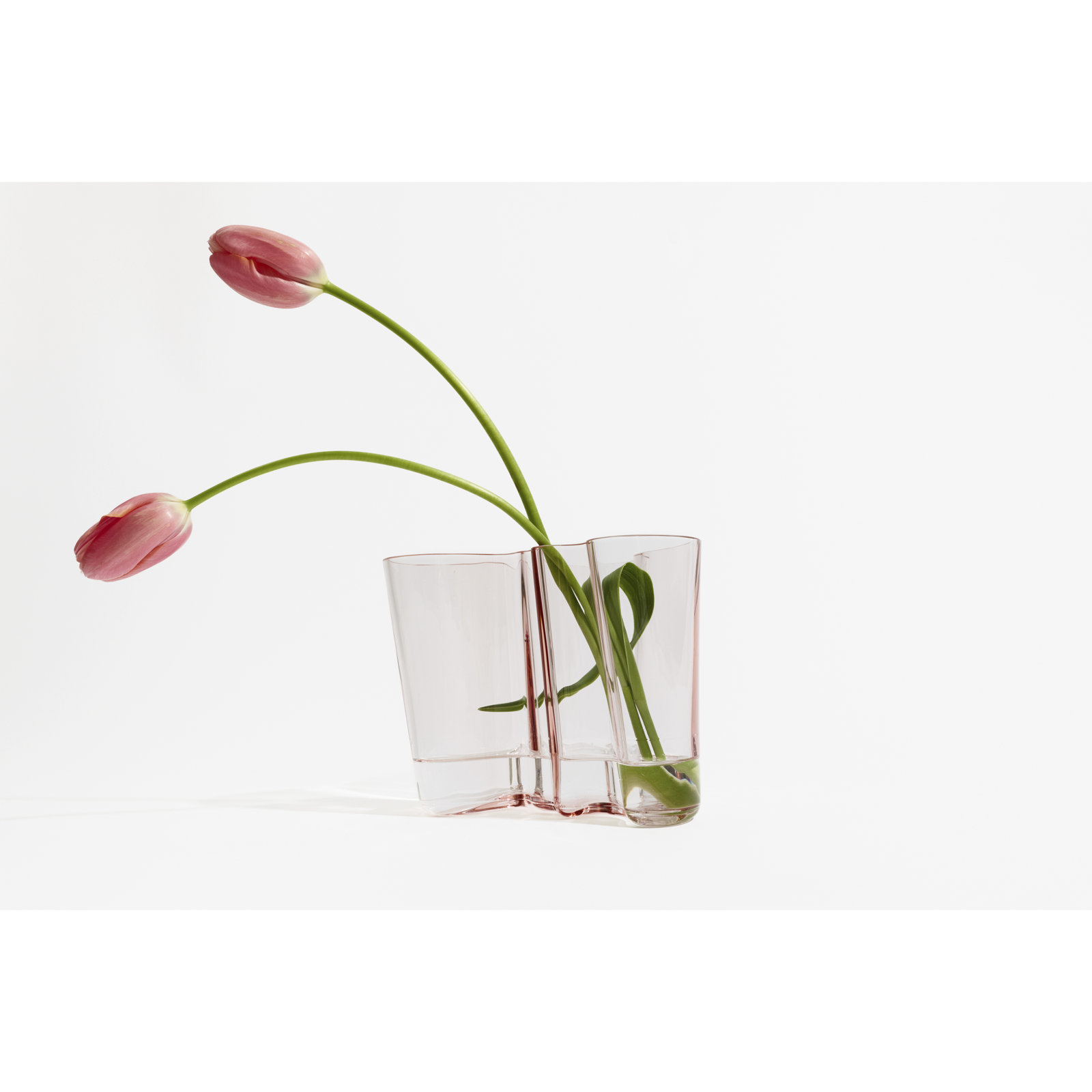 Alvar Aalto Table Vase, 6.3" H x 8.19" W x 6.9" D, Salmon Pink