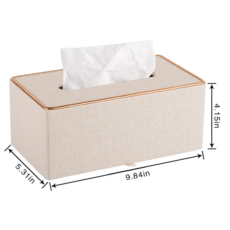 Fashion Leather Tissue Box Holder,Rectangular Tissue Box Cover For Bathroom Dresser Night Stand,Napkin Box Drawer Paper Dispenser,Home Office Car Tissue Holder