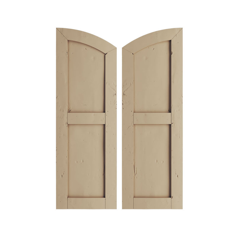 Timberthane deux panneaux plats égaux avec volets elliptiques en faux bois (par paire), 15", 32"