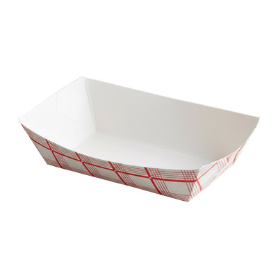 Barquettes alimentaires en papier à carreaux rouges de 170 g (6 oz) - 1000 barquettes