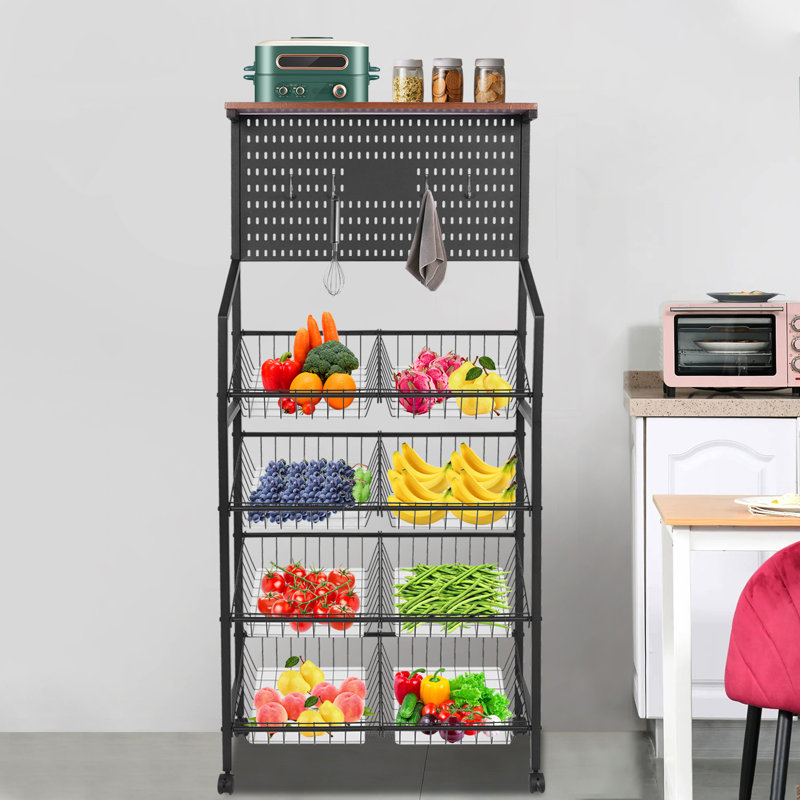 4-Tier Rolling Kitchen Storage Cart