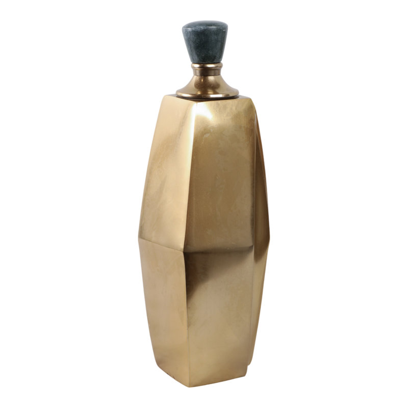 Handmade Metal Decorative Bottle, 13" H x 6" W x 5" D