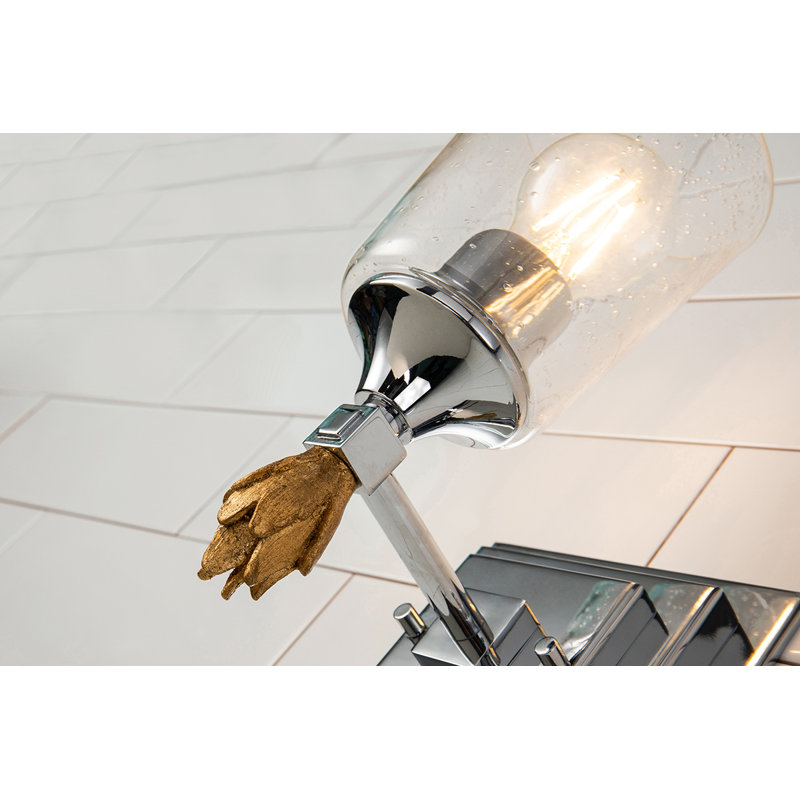 Vetiver 1 - Light Armed Sconce, Silver/Gold