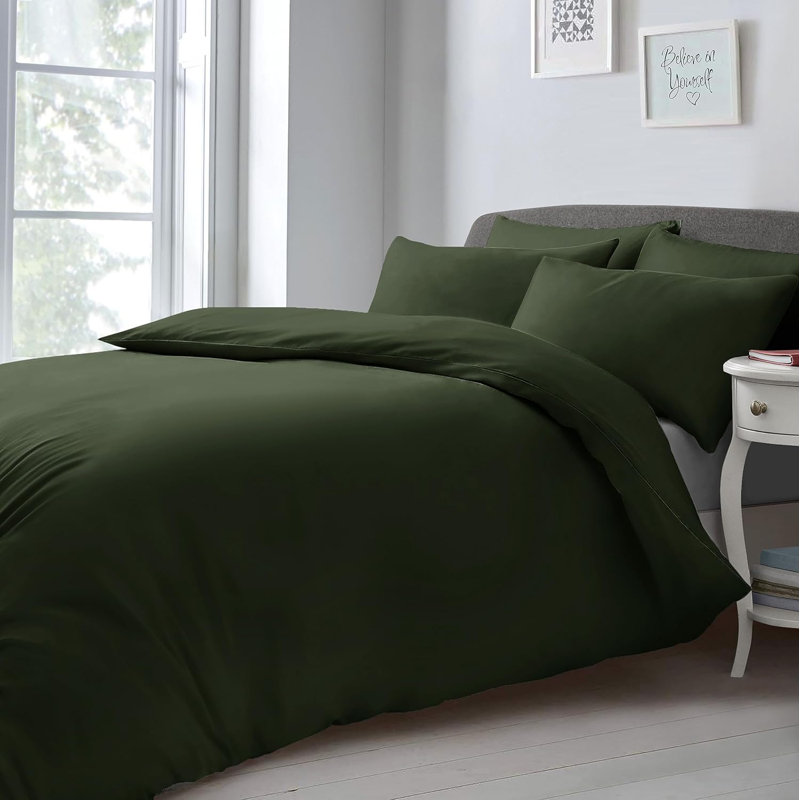 Ozetta Polyester Plain Duvet Cover Set, Single Duvet Cover Set, White