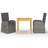 2 - Person Wicker Patio Dining Set with Square Table , Cushions Included