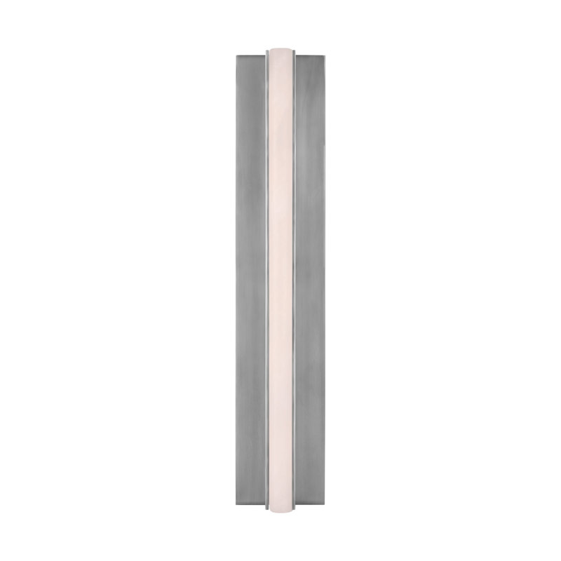Linea LED Flush Mounted Sconce, 15" H x 2.6" W x 3" D, Antique Nickel