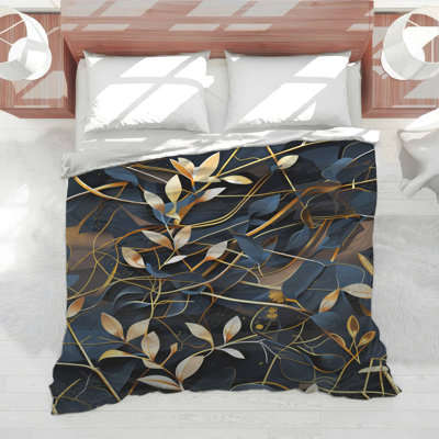Édredon moderne à motif de feuilles
