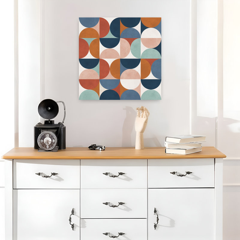 Formes géométriques colorées, art mural abstrait coloré et audacieux, 18" H x 18" W