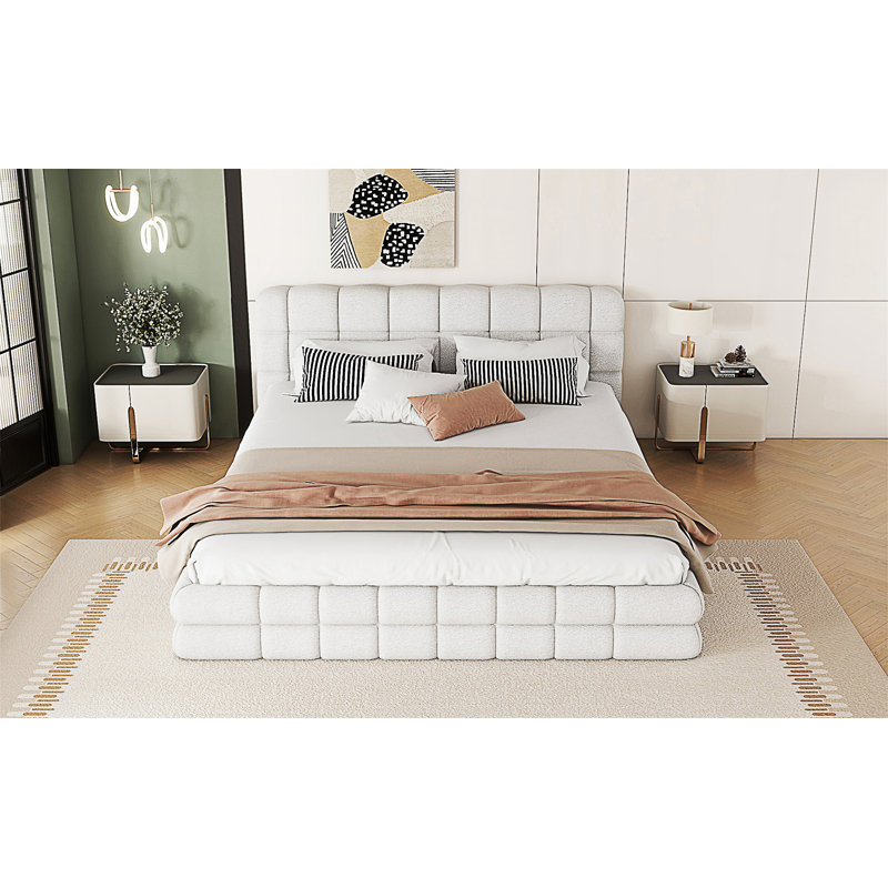 Queen Size Upholstered Platform Bed