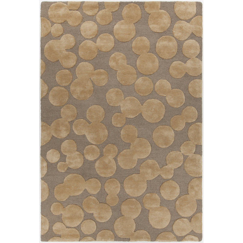 Tapis brun / beige touffeté à la main Cowan, Rectangle 5 pi x 7 pi 6 po