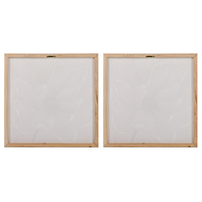 Flowers 40% Hand Painted Set 2 Canvas 60X3X60 Cm - 2 Piece Wrapped Canvas Print Set