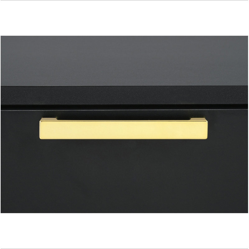 Commode rectangulaire 5 tiroirs Lexie, Noir