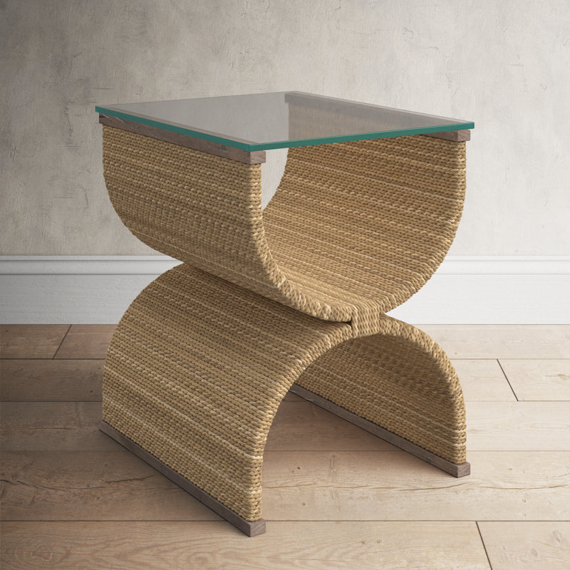 Melange Lenny Woven End Table