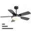 42 Inch Black Ceiling Fan With 22W LED Light And Remote Control MDF Blades Reversible DC Motor-126322364