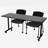 Xochitl Rectangle 2 Person Training Table and Chair Set with Casters-1130823133-1130823127