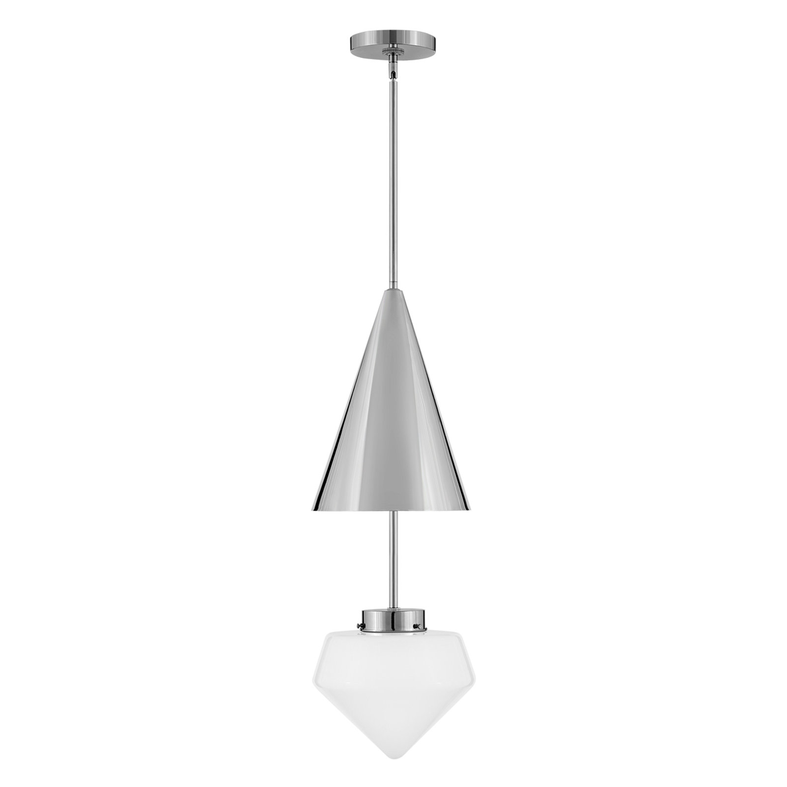Gilroy Single Light Steel Dimmable Pendant, Polished Nickel