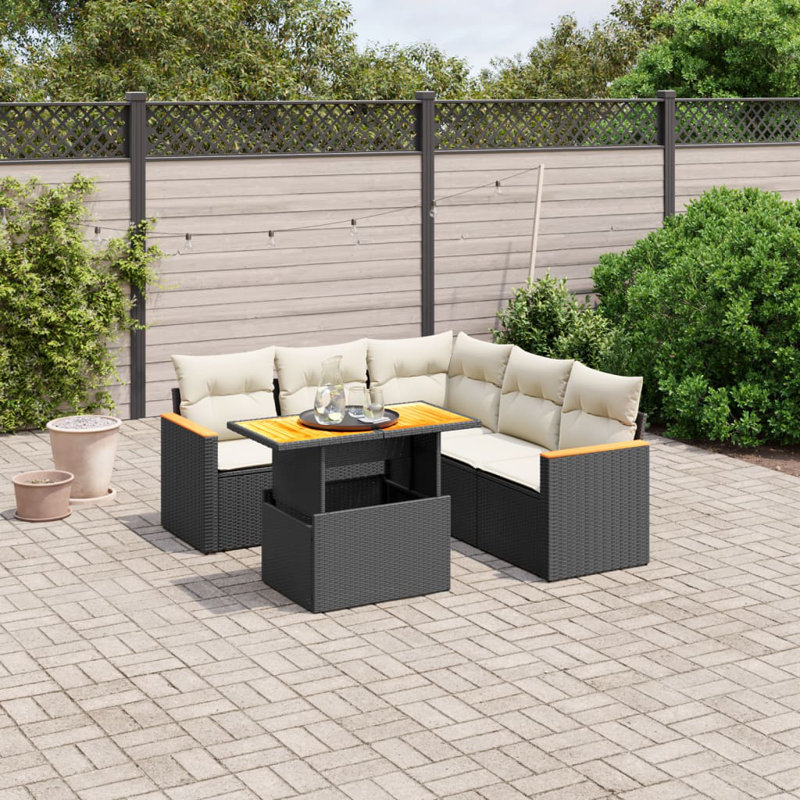 Vidaxl Garden Sofa Set Black And Cream