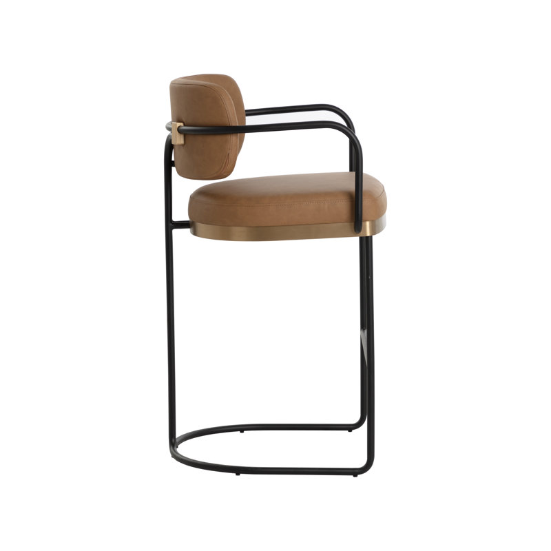 JALEN Upholstered Bar Stool with Metal Frame, Bar Stool (30” Seat Height)