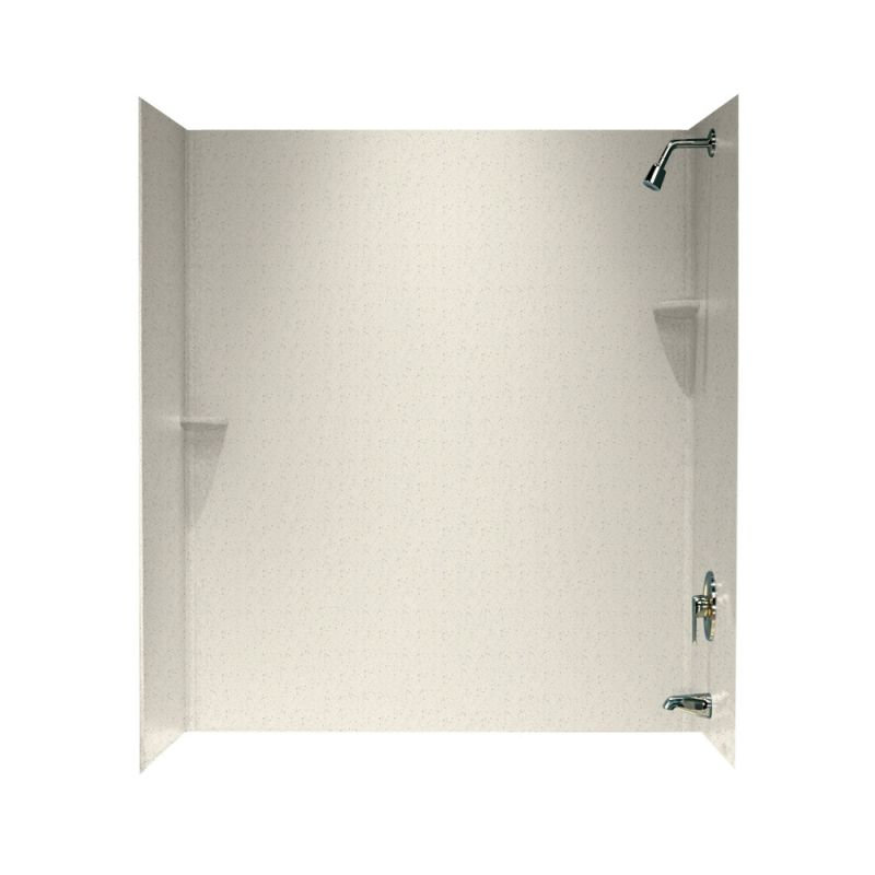 60'' W 30'' D 72'' H Alcove Solid Surface Wall, Tahiti Matrix