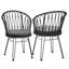 Boho Industrial Dining Chairs with Polyethylene Rattan and Hairpin Legs
