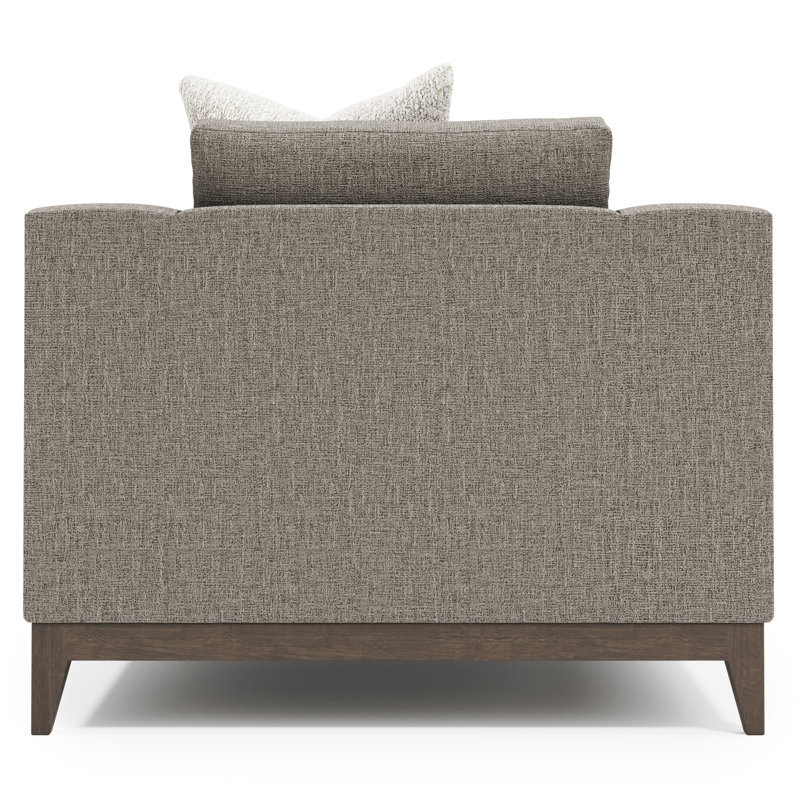 Noel 40" Wide Armchair, Brown Wood, Gray