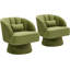 360° Swivel Barrel Accent Chair, Velvet Upholstered Armchair with Petal Backrest & Lumbar Pillow for Living Room Bedroom Office Lounge, 4PCS-1129379346